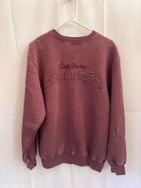 Maroon Crewneck Sweater with Embroidered Logo